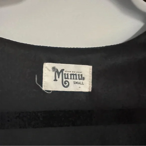 Show Me Your MuMu Black Embellished Bell Sleeve Mini Dress - Picture 4 of 5